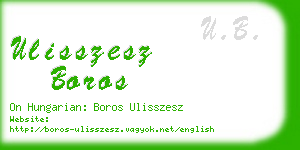 ulisszesz boros business card